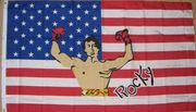 USA lippu Rocky Balboan  kuvalla  