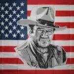 USA lippu John Wayne  kuvalla     