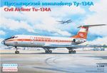 Tupolev TU-134 A Interflug DDR  matkustajakone   1/144  pienoismalli  